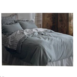 Simply Shabby Chic Pale Blue Duvet Cover Set Twin Bedding & Ruffled Sham Set - Picture 1 of 3
