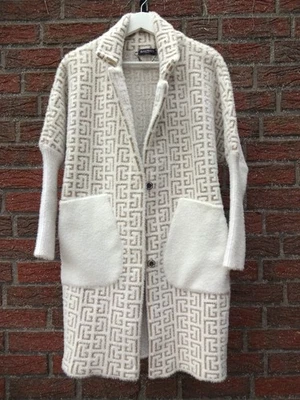Balmain Monogramm Long Cardigan/Mantel Kaschmir/Wolle Gr.M - Bild 1 von 4