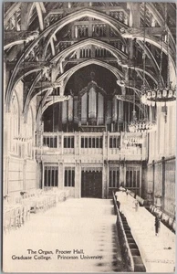 Postal de colección de la Universidad de Princeton de Nueva Jersey "The Organ, Proctor Hall" años 30 - Imagen 1 de 2