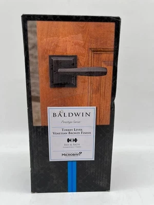 NEW BALDWIN TORREY VENETIAN BRONZE LOW PROFILE ROSE BED BATH PRIVACY DOOR HANDLE