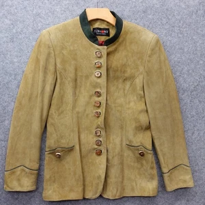 Trachten Wildleder Lederjacke Damen 36 Salbei Beige XS 2 Folk Horn Knopf ADMONT - Bild 1 von 21