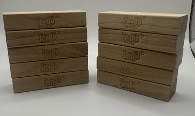 Lot of 10 Original Jenga Game Replacement Blocks Pieces Only 3" x 1-5/8" - Image 1 of 4