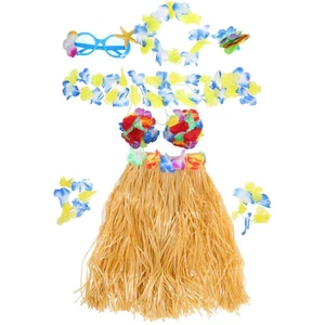  Hawaiian Party Decorations Set Girls Outfit Accessories for Luau Fancy Dress - Picture 1 of 12
