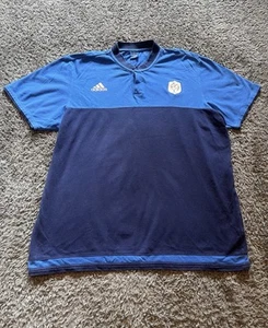 Adidas French Rugby Shirt In Blue Size XL Short Sleeve - Picture 1 of 11