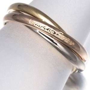 Auth Cartier Ring Trinity 3color XS EU50 18K 750 Yellow White Rose Gold - Picture 1 of 4