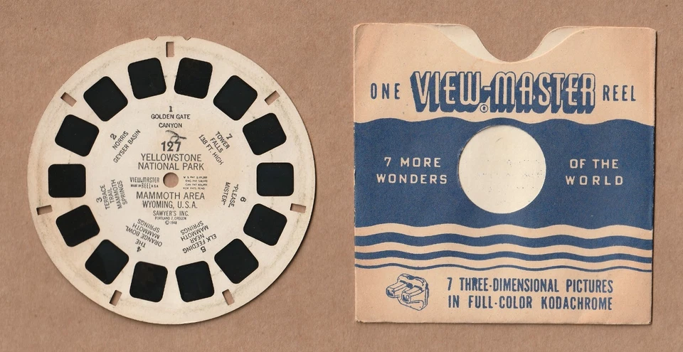Vintage View-Master reel #127 Yellowstone National Park Mammoth Park Wyoming 194 - Image 1 of 1