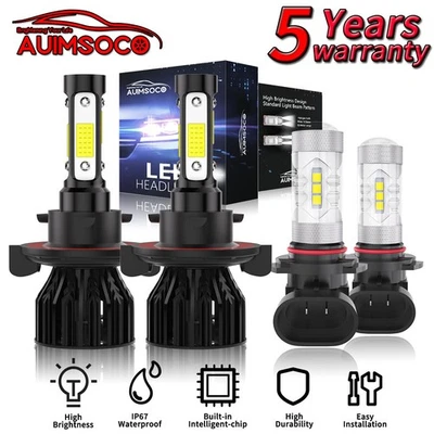 For Ford F-250 Super Duty 2005-2021 Cab Pickup 4-Door LED Headlight 4Pcs Bulbs - Image 1 of 4