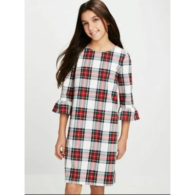 Vestido navideño con volantes manga campana a cuadros VINEYARD VINES // S 7-8 para niña Foto 1 de 4