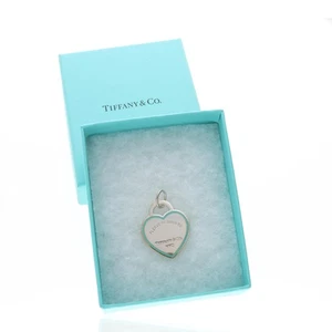 Please Return to the Tiffany and Co NYC Silber groß blau Emaille Herz Charm - Bild 1 von 6