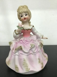 VINTAGE Girl in Pink Dress Music Box | Made in Japan | Working - Picture 1 of 6