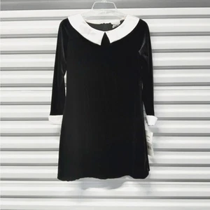 Vintage Rare Editions Wednesday Addams Dress Girl's Size 14 Black Velvet Cosplay - Picture 1 of 11