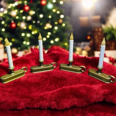 4 velas de ventana de 9" doradas Carlon de colección con sensor de luz parpadeante Foto 1 de 4