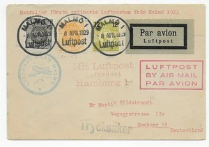 Luftpost Malmö 1929 nach Hamburg - Bild 1 von 2