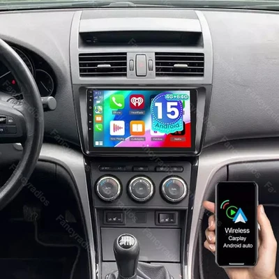 Radio de coche estéreo Carplay GPS WIFI 4G+64GB BT para Mazda 6 Android 15.0 2007-2012 Foto 1 de 4