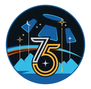 Adesivo in vinile con logo Spedizione Stazione Spaziale Internazionale 75 - 3 pollici - Foto 1 di 1