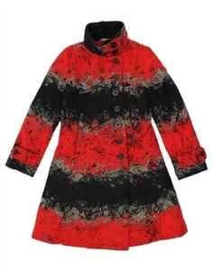 Abrigo Mujer DESIGUAL UE 40 Mediano Rojo Bloque de Color Poliéster AD10 - Imagen 1 de 3