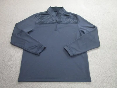 Suéter de golf Pebble Beach para hombre azul medio seco-de lujo rendimiento 1/4 cremallera Foto 1 de 4