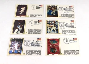 Juego de 6 sobres Gateway Serie Mundial 1981 Garvey Righetti Autos Dodgers Yankees - Imagen 1 de 4