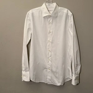 Camiceria Poselli Milano Men's Italian Cotton White Button Down Shirt Size 16/41 - Imagen 1 de 12