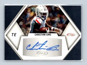 2023 Sage football  autograph Christian Sims # A-CS3 - Picture 1 of 2
