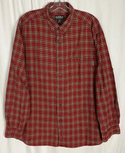 Camisa de exterior WOOLRICH para hombre XL roja a cuadros manga larga con botones 100 % algodón - Imagen 1 de 5