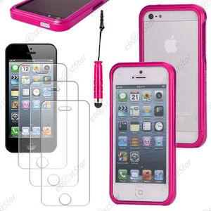 Housse Coque Etui Bumper BLADE Rose pour iPhone SE 5S 5+Mini Stylet+3 Films - Photo 1 sur 1