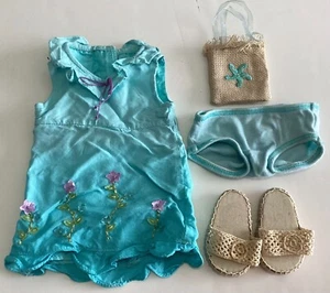 Retired American Girl GOTY Kailey Doll Meet Outfit Dress Shoes Underwear tote - Picture 1 of 7
