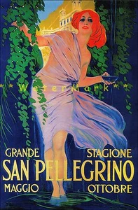 San Pellegrino Italy 1921 Sparkling Water Vintage Poster Print Advertising Art - Picture 1 of 4