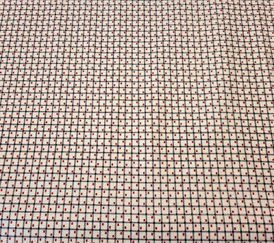 Monroe BTY Antiquities Quilting Treasures Red Navy Blue Plaid on Cream - Image 1 of 3