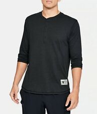 Under Armour Project Rock Mens 3/4 Sleeve Henley Black Size S 1346095 Rents Due