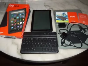 Amazon Fire HD 8 Tablet 8" Display 10th Gen With Alexa 32GB Black w/Extras LOOK! - Picture 1 of 5