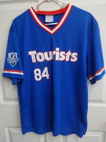 2015 MiLB '84 Asheville Tourists SGA Pullover Baseball Jersey Men Lg 100TH YR Cover