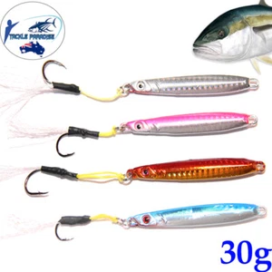 4x 30g Metal Slice Micro Jigs Fishing Lures Jig Bait Spoon Tackle Salmon Kings - Picture 1 of 1