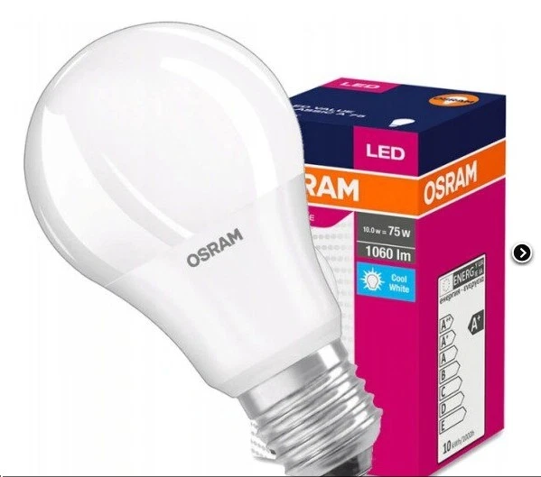 Osram LED Valore Classic a 75 E27 Pera 10w 75w 1.055lm Neutrale Bianco 4000k