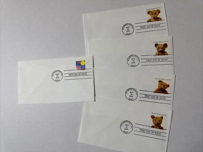 USA 2002 Love Teddy Bears Scotts # 3653-56 and 3658 FDC Atlantic City 08401 - Image 1 of 4
