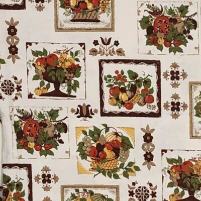 Tela de pato de algodón verde aguacate amarillo mostaza frutero 3 yardas x 35" W de colección Foto 1 de 4