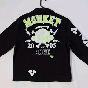 Monkey Bone 2005 MMC Monkey Money Jean Jacket SZ XL Black - Picture 1 of 17