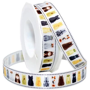- 5682.22/20-4002 Precious Pets - Cats Front and Back Views Ribbon 7/8 inch b... - Picture 1 of 1