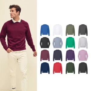 Fruit of The Loom Classic Raglan Sweatshirt - Men's 80/20 Jumper - Picture 1 of 26