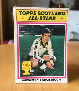 TOPPS SCOTLAND ALL STARS CARD-1978(WORLD CUP)-BRUCE RIOCH-CARD NO.115-GREEN BACK - Picture 1 of 12