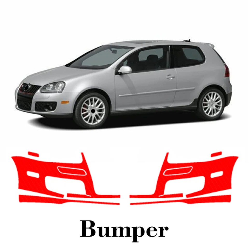 Película de protección de pintura PPF precortada para parachoques delantero para Volkswagen GTI 2006-2009 Foto 1 de 4