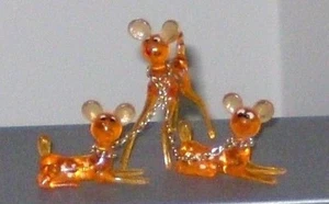 3-pc. set of vintage acrylic reindeer doe and 2 fawns with silver chain - Picture 1 of 1