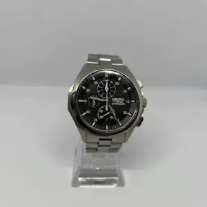 Seiko Ignition Chronograph Discontinued Blk Slv Titanium Quartz From Japan - Picture 1 of 2