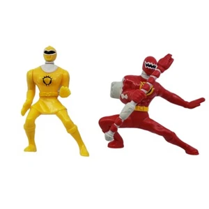 McDonalds Power Rangers Red And Yellow Ranger Action Figure Toy 4.5" Lot of 2 - Picture 1 of 7