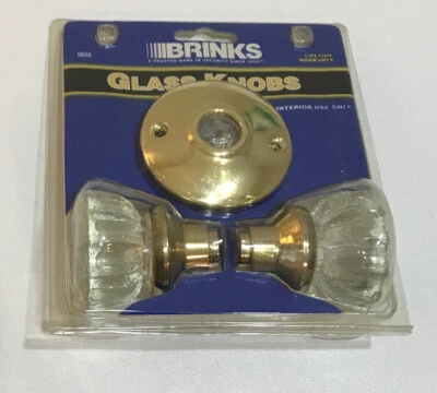 Perillas de puerta de vidrio estilo vintage Brinks seguridad interior nuevas en paquete Foto 1 de 3