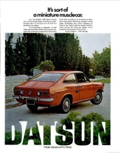 1972 Datsun PRINT AD Nissan 1200 Sportcoupe A Miniatur Musclecar - Bild 1 von 1