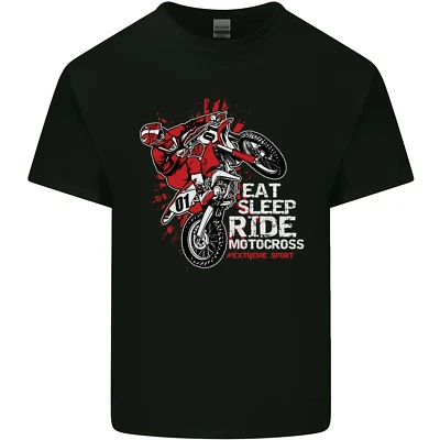 GILDAN Eat Sleep Ride Motocross Dirt Bike MotoX Kids T-Shirt Boys Girls