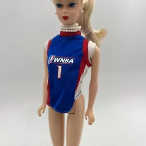 VTG BARBIE doll sports sleeveless nylon shirt WNBA doll clothes Mattel TAGGED - Picture 1 of 4