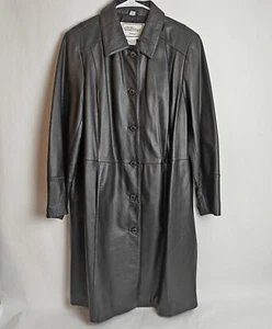 Modern Essentials weiches Leder schwarz mittellanger Trenchcoat Gr. 2XL schick lässig - Bild 1 von 9