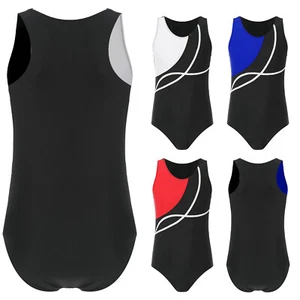 Men One Piece Wrestling Singlet Sleeveless Bodysuit Gymnastics Leotard Jumpsuit - Picture 1 of 52